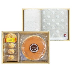 ふわふわチーズケーキ＆カスタードアップルパイ+今治タオル